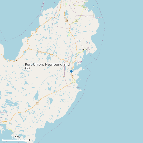 Map of Port Union, Newfoundland (2) Tide Prediction Station
