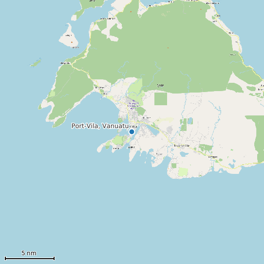 Map of Port-Vila, Vanuatu Tide Prediction Station