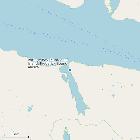 Map of Portage Bay, Kupreanof Island, Frederick Sound, Alaska Tide Prediction Station