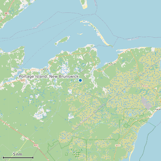Map of Portage Island, New Brunswick Tide Prediction Station