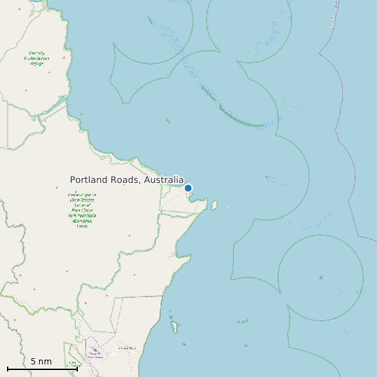 Map of Portland Roads, Australia Tide Prediction Station