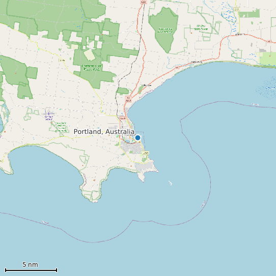 Map of Portland, Australia Tide Prediction Station