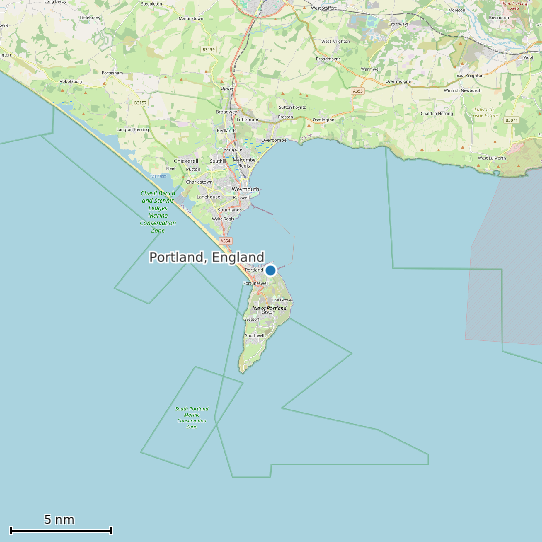 Map of Portland, England Tide Prediction Station