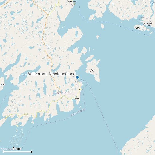 Map of Belleoram, Newfoundland Tide Prediction Station