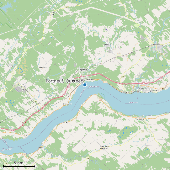 Map of Portneuf, Qu�bec Tide Prediction Station