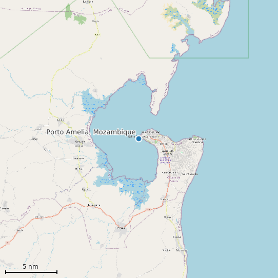 Map of Porto Amelia, Mozambique Tide Prediction Station