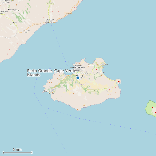 Map of Porto Grande, Cape Verde Islands Tide Prediction Station