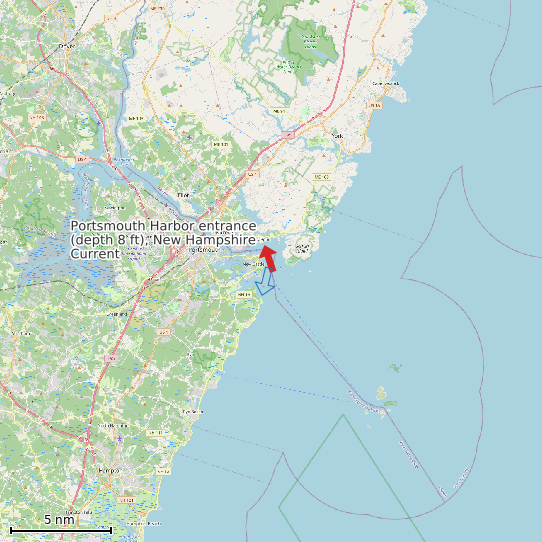 Map of Portsmouth Harbor entrance (depth 8 ft), New Hampshire Current Prediction Station