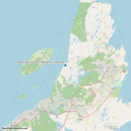 Map of Portugal Cove, Newfoundland Tide Prediction Station
