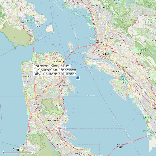 Map of Potrero Point 1.1 mi E, South San Francisco Bay, California Current Prediction Station