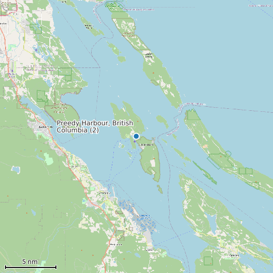 Map of Preedy Harbour, British Columbia (2) Tide Prediction Station
