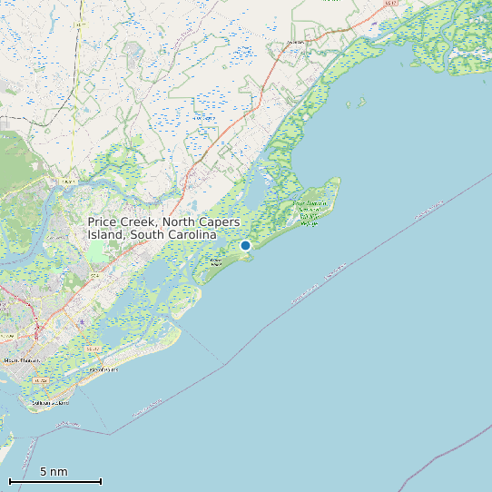 Map of Price Creek, North Capers Island, South Carolina Tide Prediction Station