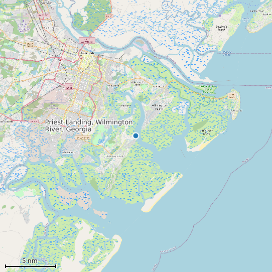 Map of Priest Landing, Wilmington River, Georgia Tide Prediction Station