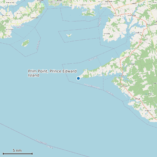 Map of Prim Point, Prince Edward Island Tide Prediction Station