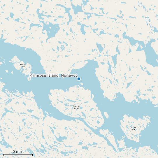 Map of Primrose Island, Nunavut Tide Prediction Station