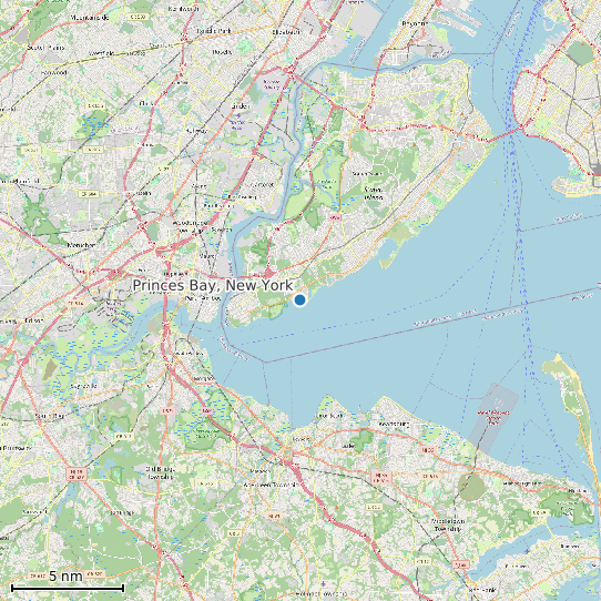 Map of Princes Bay, New York Tide Prediction Station