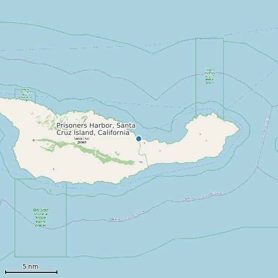 Map of Prisoners Harbor, Santa Cruz Island, California Tide Prediction Station