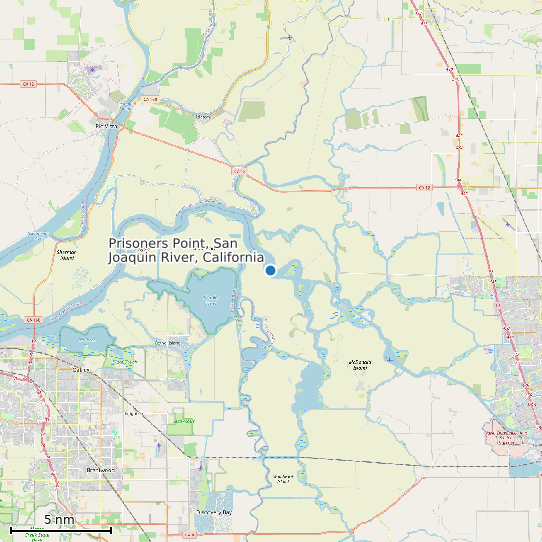 Map of Prisoners Point, San Joaquin River, California Tide Prediction Station