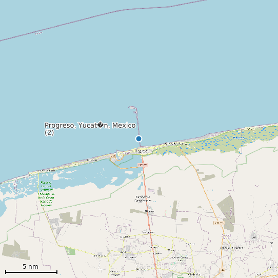 Map of Progreso, Yucat�n, Mexico (2) Tide Prediction Station