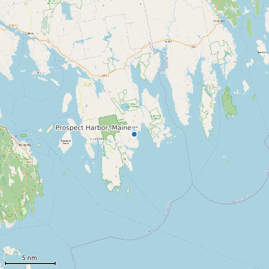 Map of Prospect Harbor, Maine Tide Prediction Station