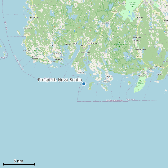 Map of Prospect, Nova Scotia Tide Prediction Station