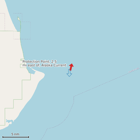 Map of Protection Point, 2.5 mi east of, Alaska Current Prediction Station