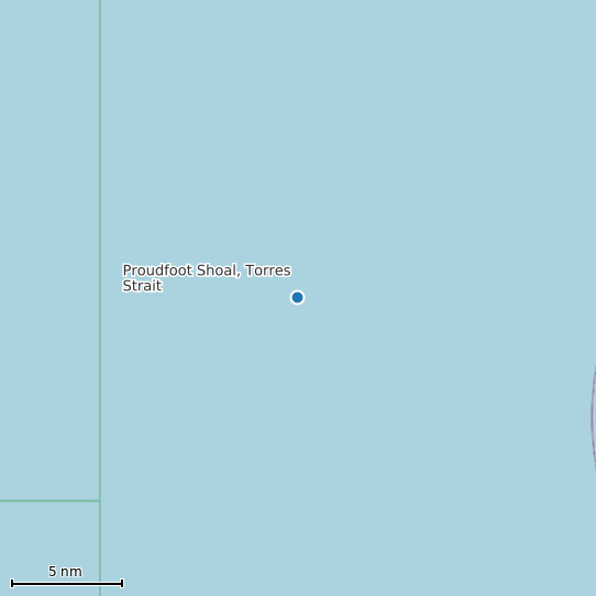 Map of Proudfoot Shoal, Torres Strait Tide Prediction Station