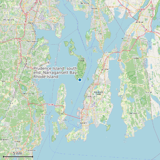 Map of Prudence Island, south end, Narragansett Bay, Rhode Island Tide Prediction Station