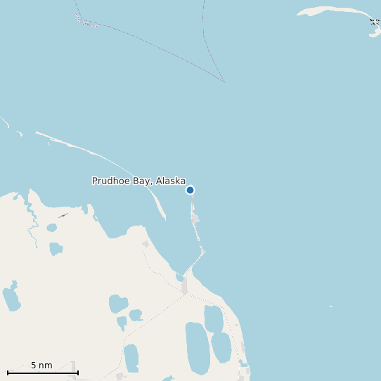 Map of Prudhoe Bay, Alaska Tide Prediction Station