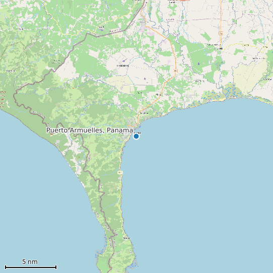 Map of Puerto Armuelles, Panama Tide Prediction Station