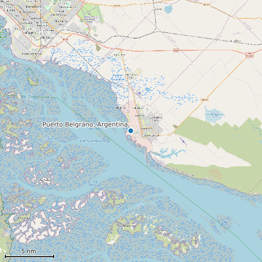 Map of Puerto Belgrano, Argentina Tide Prediction Station