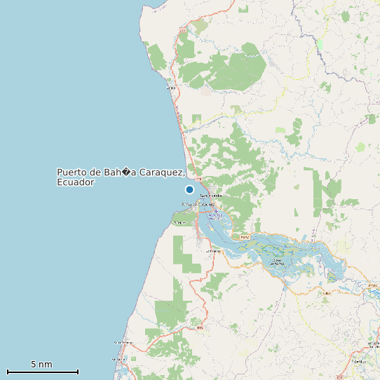 Map of Puerto de Bah�a Caraquez, Ecuador Tide Prediction Station