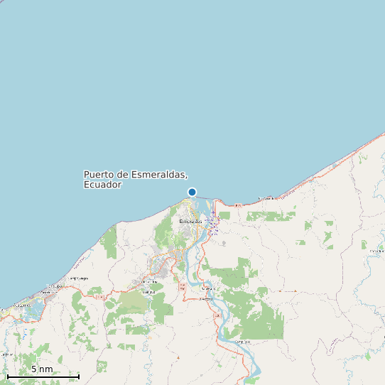 Map of Puerto de Esmeraldas, Ecuador Tide Prediction Station