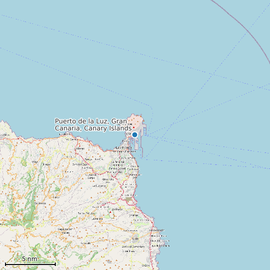 Map of Puerto de la Luz, Gran Canaria, Canary Islands Tide Prediction Station