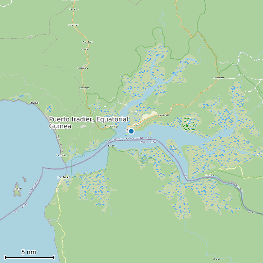 Map of Puerto Iradier, Equatorial Guinea Tide Prediction Station