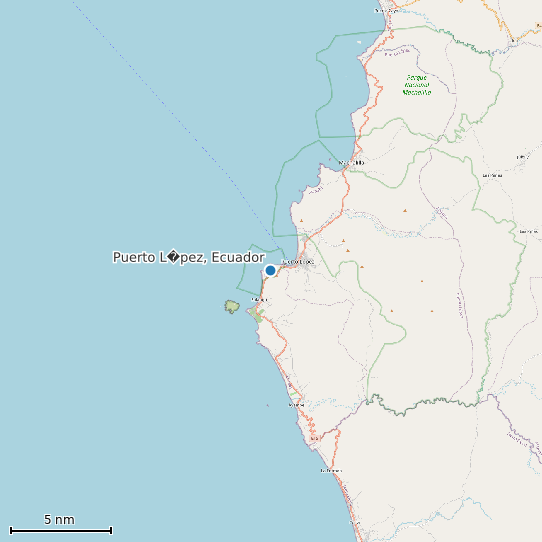 Map of Puerto L�pez, Ecuador Tide Prediction Station