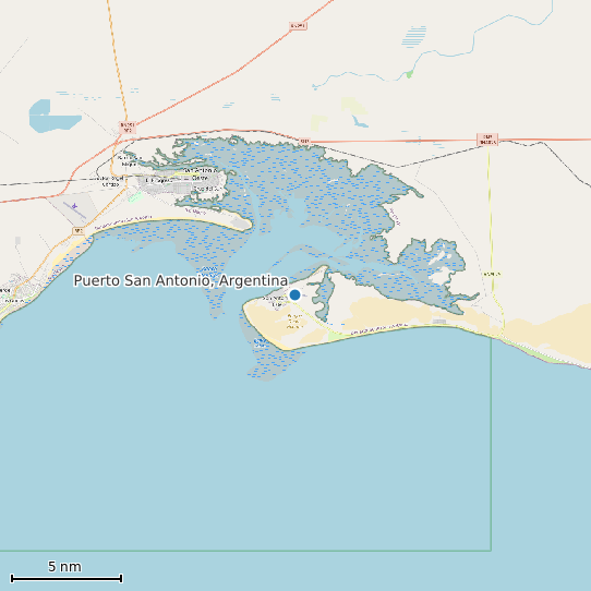Map of Puerto San Antonio, Argentina Tide Prediction Station