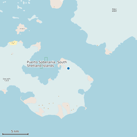 Map of Puerto Soberania, South Shetland Islands Tide Prediction Station