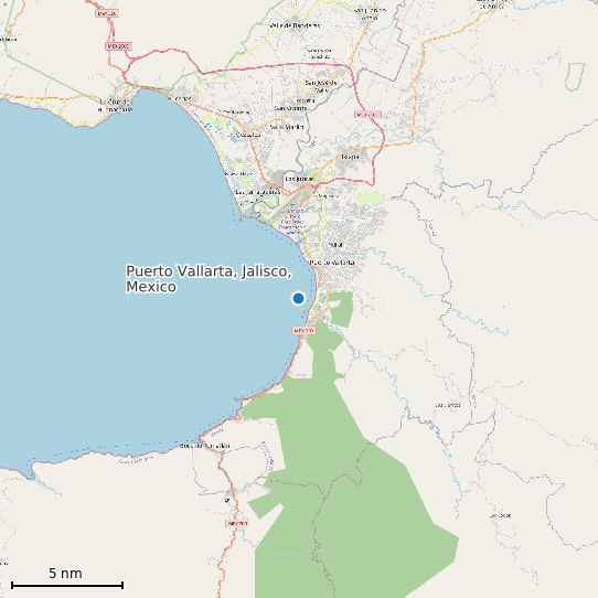 Map of Puerto Vallarta, Jalisco, Mexico Tide Prediction Station