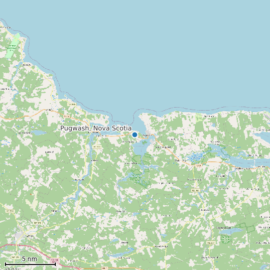 Map of Pugwash, Nova Scotia Tide Prediction Station