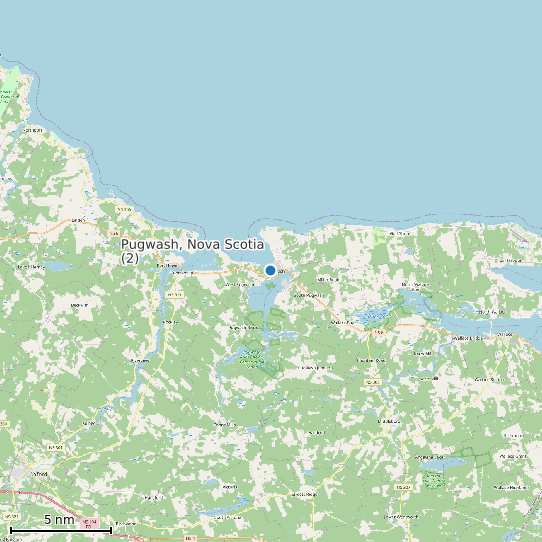 Map of Pugwash, Nova Scotia (2) Tide Prediction Station