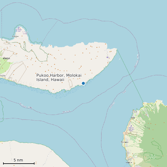 Map of Pukoo Harbor, Molokai Island, Hawaii Tide Prediction Station