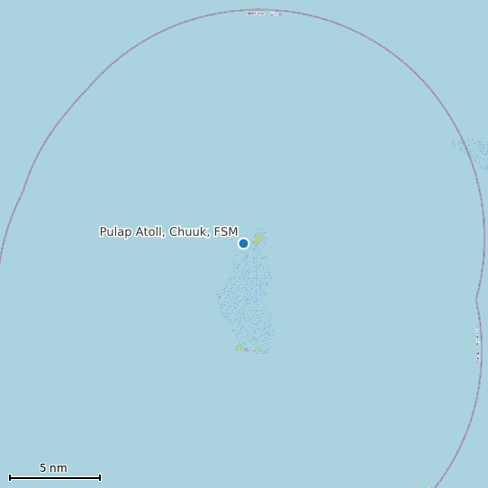 Map of Pulap Atoll, Chuuk, FSM Tide Prediction Station