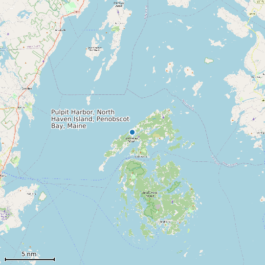 Map of Pulpit Harbor, North Haven Island, Penobscot Bay, Maine Tide Prediction Station