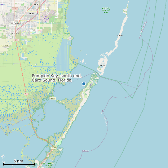 Map of Pumpkin Key, south end, Card Sound, Florida Tide Prediction Station