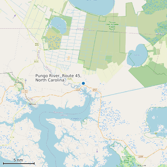 Map of Pungo River, Route 45, North Carolina Tide Prediction Station