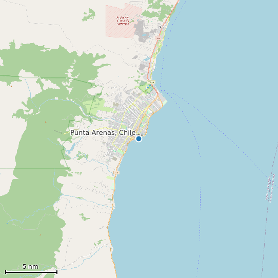 Map of Punta Arenas, Chile Tide Prediction Station