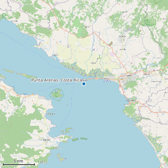 Map of Punta Arenas, Costa Rica Tide Prediction Station