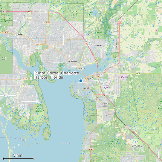 Map of Punta Gorda, Charlotte Harbor, Florida Tide Prediction Station