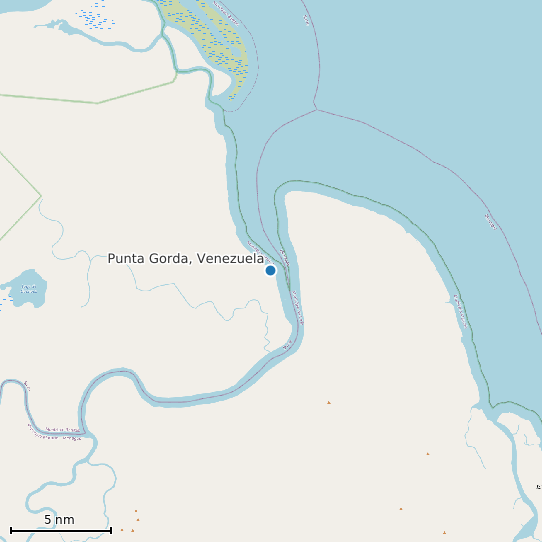 Map of Punta Gorda, Venezuela Tide Prediction Station